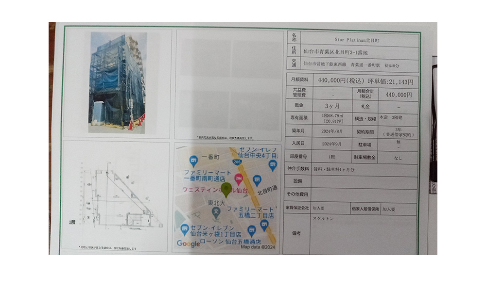 宮城県仙台市青葉区北目町3-1地下鉄東西線　青葉通一町駅　徒歩8分の物件情報