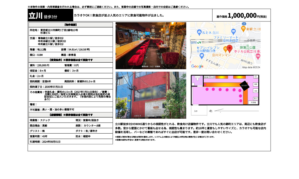 東京都立川市錦町1丁目2番地13号青梅線立川駅 / 徒歩3分 中央本線立川駅 / 徒歩3分 中央線立川駅 / 徒歩3分の物件情報