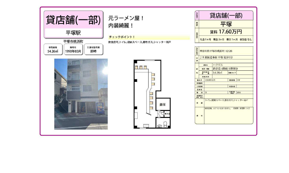 神奈川県平塚市桃浜町ＪＲ東海道本線  平塚駅  徒歩5分の物件情報