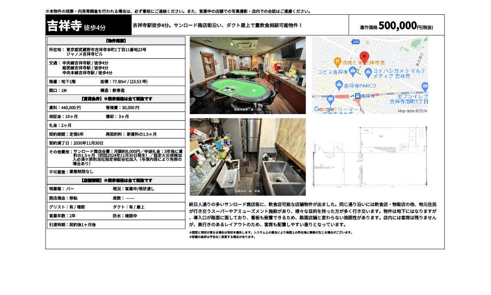 東京都武蔵野市吉祥寺本町1丁目11番地23号中央線吉祥寺駅 / 徒歩4分 総武線吉祥寺駅 / 徒歩4分 中央本線吉祥寺駅 / 徒歩4分の物件情報