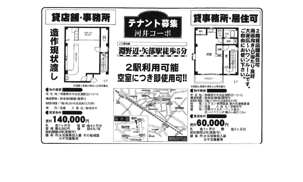 神奈川県相模原市中央区淵野辺1‐13‐15JR横浜線　淵野辺駅　矢部駅　徒歩5分の物件情報