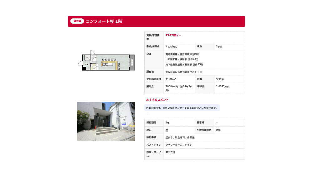 大阪府大阪市住吉区南住吉１丁目 南海高野線 / 住吉東駅 徒歩9分 の物件情報