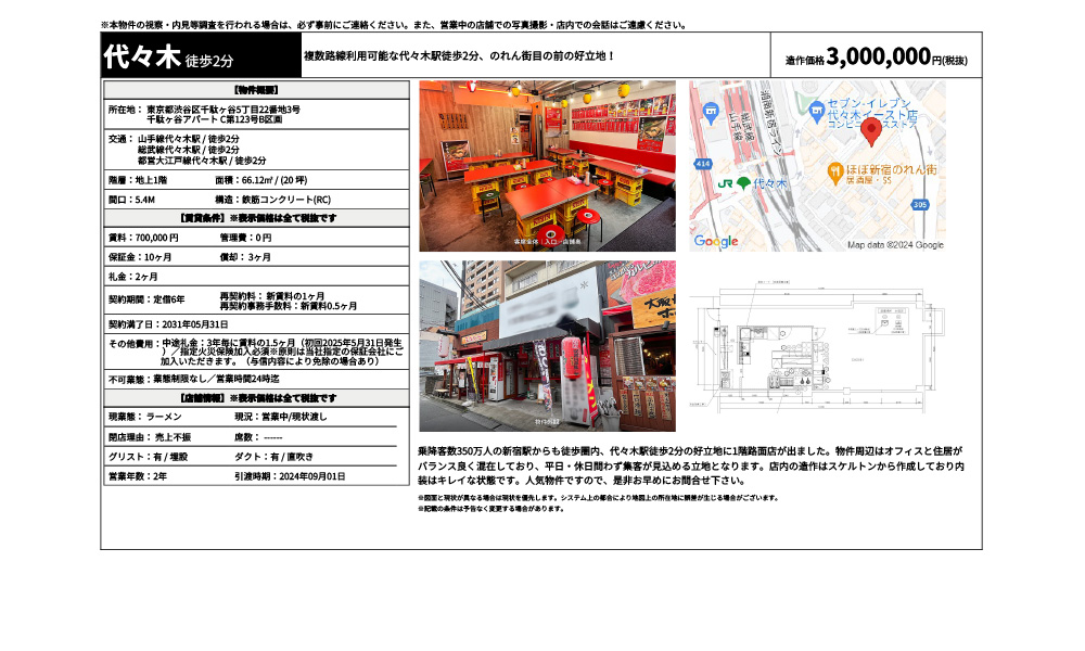 東京都渋谷区千駄ヶ谷5丁目22番地3号山手線代々木駅 / 徒歩2分 総武線代々木駅 / 徒歩2分 都営大江戸線代々木駅 / 徒歩2分の物件情報