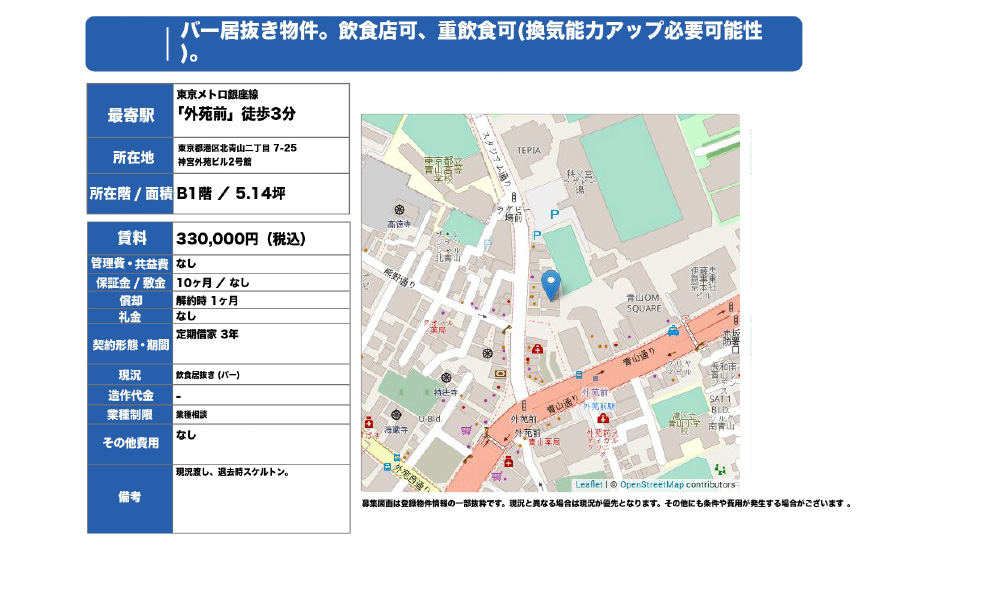 東京都港区北青山2-7-25東京メトロ銀座線 外苑前 徒歩3分の物件情報