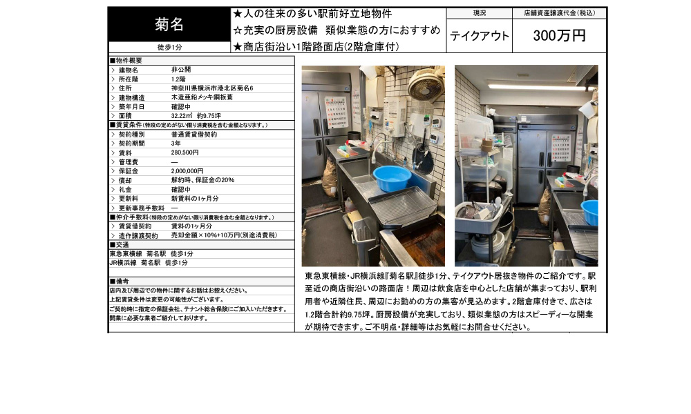 神奈川県横浜市港北区菊名6JR横浜線　菊名　1分の物件情報