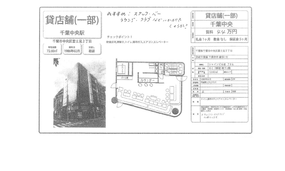 千葉県千葉市中央区富士見2-21-10京成線　千葉中央駅　徒歩1分の物件情報