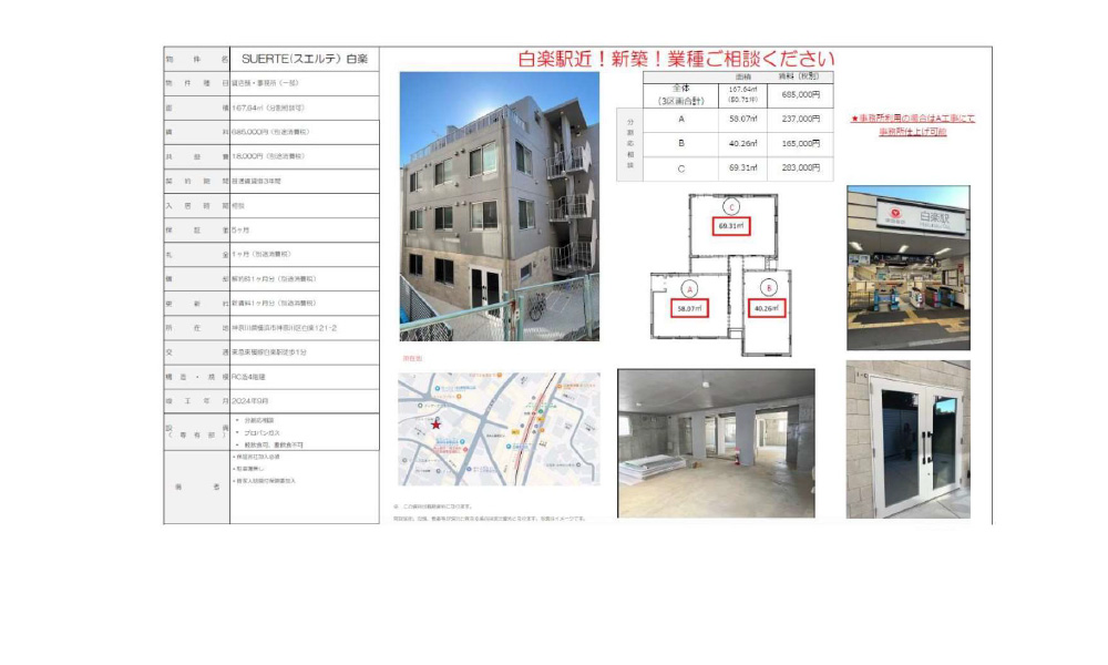神奈川県横浜市神奈川区白楽121-2東急東横線　白楽　徒歩1分の物件情報