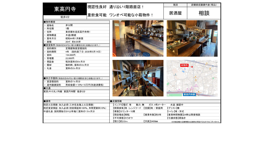 東京都杉並区高円寺南1丁目の物件情報