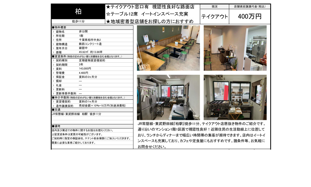 千葉県柏市中央２丁目ＪＲ常磐線「柏駅」 徒歩:11分の物件情報