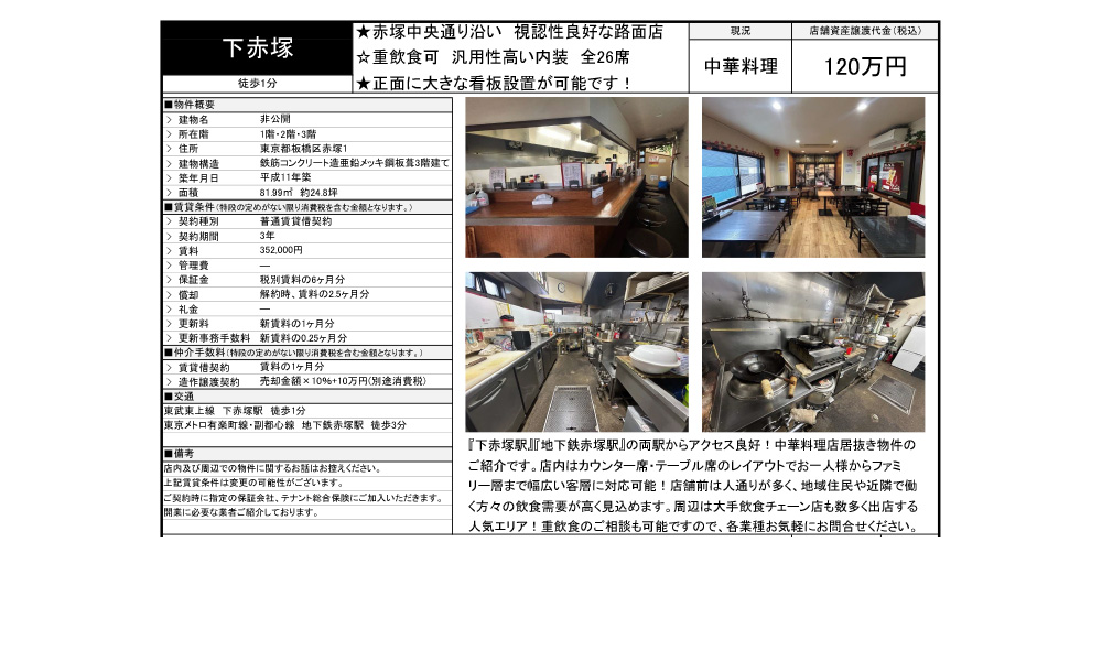 東京都板橋区赤塚1下赤塚駅徒歩1分の物件情報