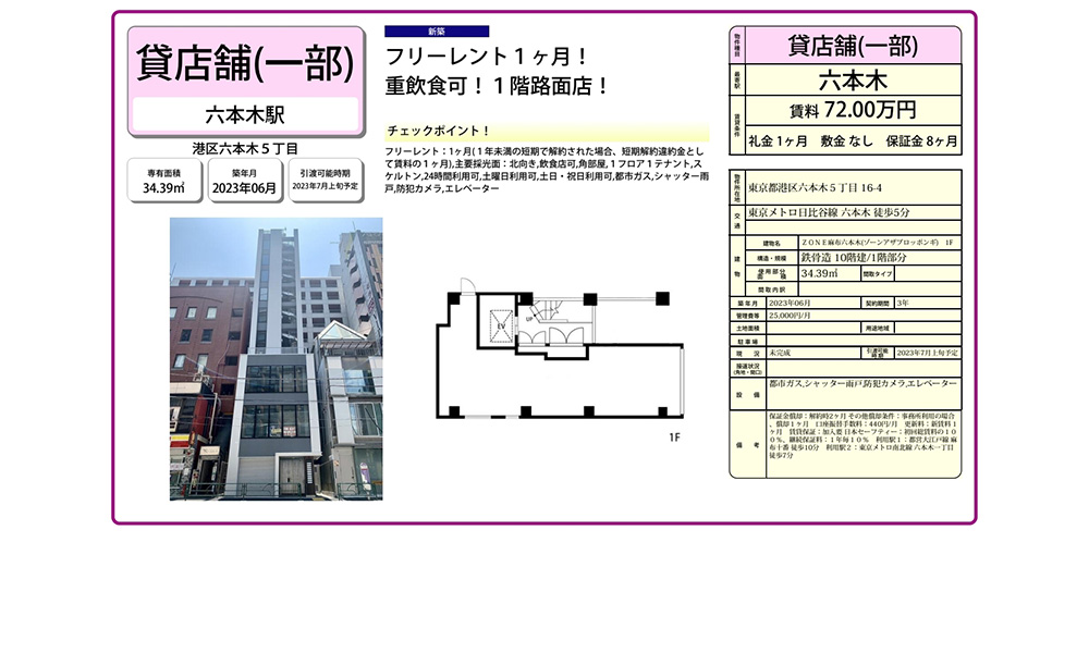 東京都港区六本木5-16-4東京メトロ日比谷線 六本木徒歩5分の物件情報