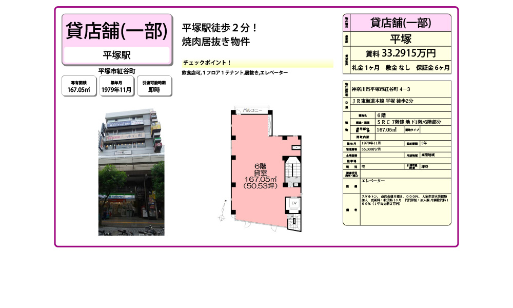 神奈川県平塚市紅谷町4-3ＪＲ東海道本線 平塚 徒歩2分の物件情報