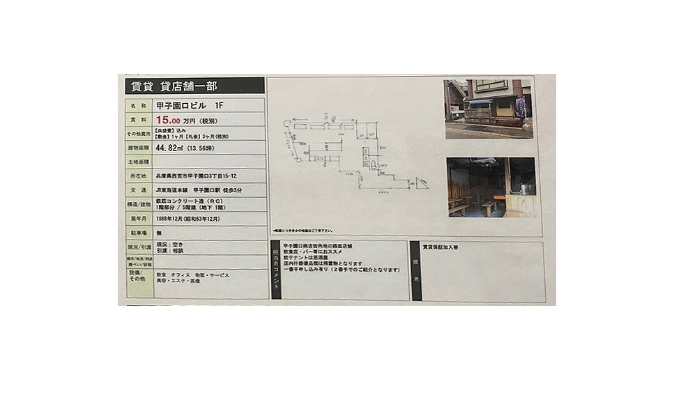 兵庫県西宮市甲子園口3ｰ15ｰ12甲子園口駅の物件情報