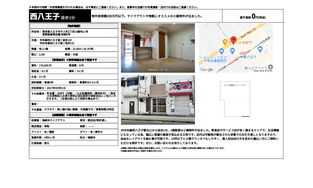東京都八王子市千人町2丁目19番地11号中央線西八王子駅 / 徒歩1分 中央本線西八王子駅 / 徒歩1分の物件情報