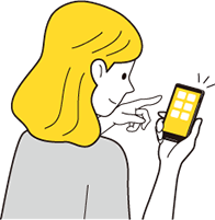 スマホで注文するお客様のイメージ