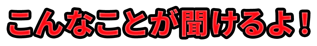 こんなことが聞けるよ！